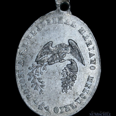 Bolivia, Medalla de Potosí a S.E. el Jeneral Mariano Melgarejo 1865. Escasa.