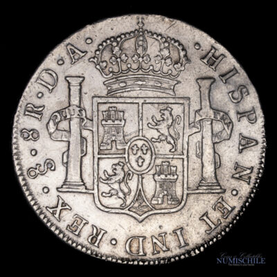 8 Reales 1794 D.A. Carlos IIII Acuñada en Santiago, Chile. #YY