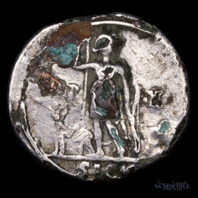 Roma, Denario forrado, Augusto (Gens Julia) acuñada entre el año 27 a.C. y el 14 d.C.