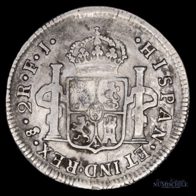 12 F.J. Fernando VII, Acuñada en Santiago, Chile #YY