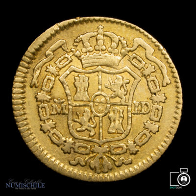 España, 1/2 Escudo 1783 ceca Madrid, oro #DD2