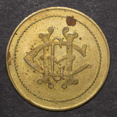 Chile, Ficha Minera, Fundición de cobre, Catemu, 50 centavos, Bronce #NQ