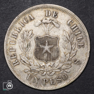 Chile, 1 Peso 1875 #JTC-10