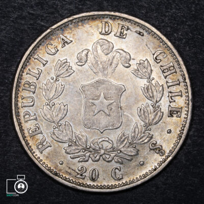 Chile, 20 centavos 1861 #JTC-29