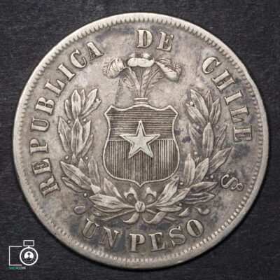 Chile, 1 Peso 1875 #JTC-9