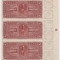 Chile, Banco de Concepción, Pliego de billetes de 1 Peso año 1883 #NCH (IVA incluido) - Imagen 2