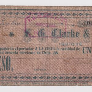 Chile, Vale de emisión privada de F. G Clarke & Co de Iquique de 1898, #YY (IVA incluido)