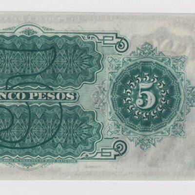 Chile, Billete remanente de Banco del Pobre, $5 con talón, año 187x  #YY (IVA incluido)