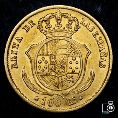 España, 100 Reales 1855, Ceca Barcelona  (SE)(IVA incluido)