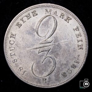 Hannover, Estado Alemán, 2/3 Thaler 1828, George IV (38Qx02T) (IVA incluido)