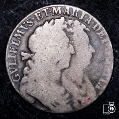 Inglaterra, 1/2 Crown 1689, William y Mary (1er escudo) (38Ox02T)(IVA incluido)