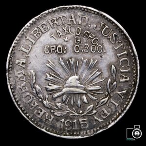 México, 1 Peso 1915, Estado de Guerrero, Taxco Oro 0.3 (38Mx03T)(IVA incluido)
