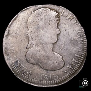 México, 8 Reales 1815 AG, Zacatecas, estilo crudo (38Ax02T)(IVA incluido)