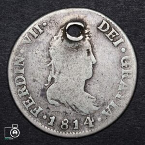 Chile, Santiago, 2 Reales 1814, fecha rara (N) (IVA Incluido)