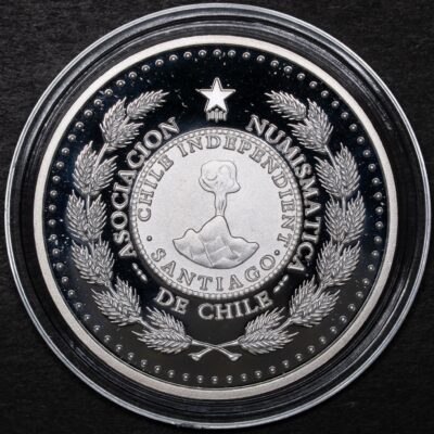 Chile, 1/2 Onza 2022 ANUCH, 2 Reales Valdivia 1822. Plata, Proof (NQ) (IVA Incluido)