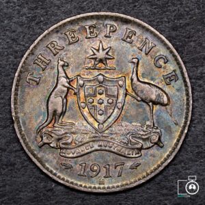 Australia, 3 Pence 1917 M, Plata (NQ) (IVA Incluido)