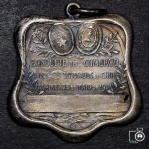 Argentina-Chile, Medalla Banquete del Comercio a los Sres. Delegados de Chile. 1903, plata (NQ) (IVA Incluido)