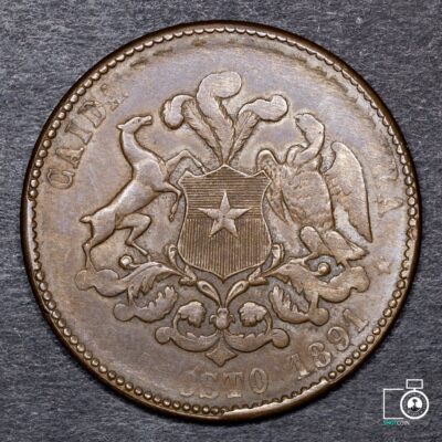 Chile, Medalla “Honor a la Marina i al Ejercito Constitucional”, 1891, Cobre (NQ) (IVA Incluido)