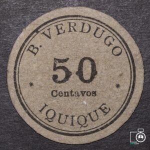 Chile, Ficha 50 Centavos, B. Verdugo, Iquique (YY) (IVA Incluido)
