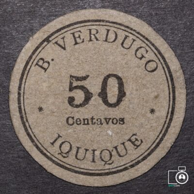 Chile, Ficha 50 Centavos, B. Verdugo, Iquique (YY) (IVA Incluido)