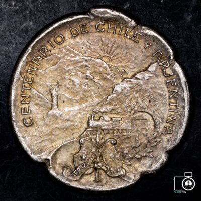 Chile, medalla del Centenario Chile-Argentina, 1910, plata (NQ) (IVA Incluido)
