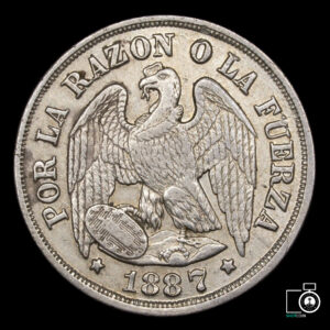 Chile, 1 Décimo 1887, R/E en REPUBLICA (Q) (IVA Incluido)
