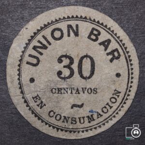 Chile, Ficha 30 Centavos Unión Bar, Iquique (YY) (IVA Incluido)