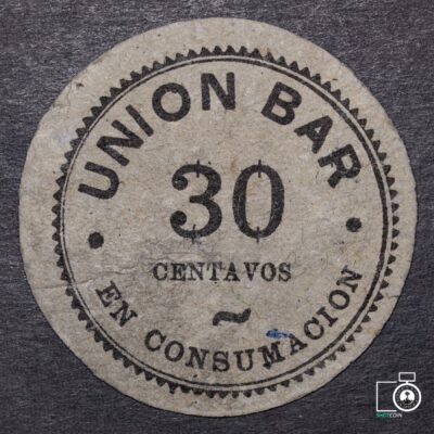 Chile, Ficha 30 Centavos Unión Bar, Iquique (YY) (IVA Incluido)