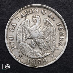 Chile, 20 Centavos 1878, O/o en POR (Q) (IVA Incluido)