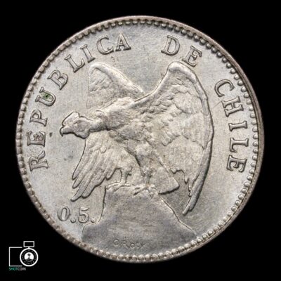 Chile, 20 Centavos 1907, variedad 0.5. (Q) (IVA Incluido)