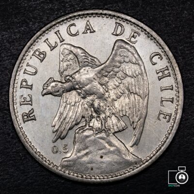 Chile, 1 Peso 1924, variedad O redonda (NQ) (IVA Incluido)