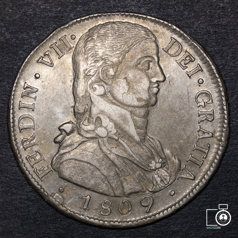 Chile, Santiago, 8 Reales 1809 FJ, busto almirante (YYD18) (IVA Incluido)
