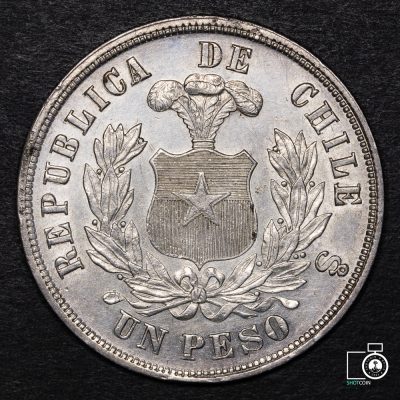 Chile, 1 Peso 1890/8x (YYE6) (IVA Incluido)