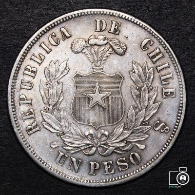 Chile, 1 Peso 1871, Escasa (YYE15) (IVA Incluido)