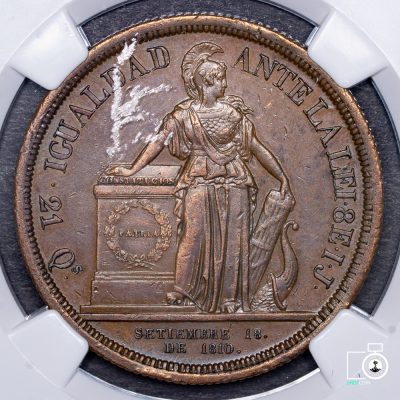 Chile, 8 Escudos 1836, Prueba en Cobre Pn4 (YYG12) (IVA Incluido)