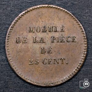 Francia, Ensayo o Prueba, 25 Centimes S/F (1848-52), cobre (YYF18) (IVA Incluido)