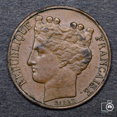 Francia, Ensayo o Prueba, 25 Centimes S/F (1848-52), cobre (YYF18) (IVA Incluido)