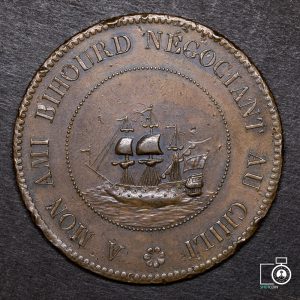 Chile, Prueba de maquinaria Thonnelier 1836, cobre (YYG4) (IVA Incluido)