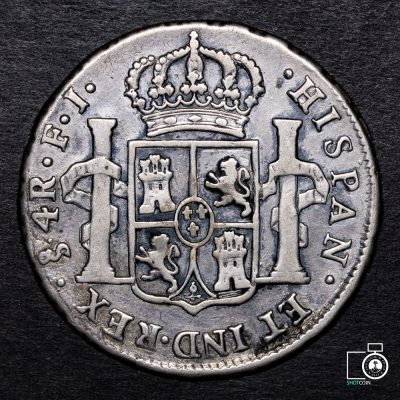 Chile, Santiago, 4 Reales 1808/7 FJ, Carolus IIII (YYF20) (IVA Incluido)