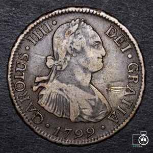 Chile, Santiago, 2 Reales 1799 DA (YYF13) (IVA Incluido)