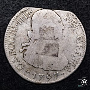 Chile, Santiago, 2 Reales 1797 DA (YYF14) (IVA Incluido)