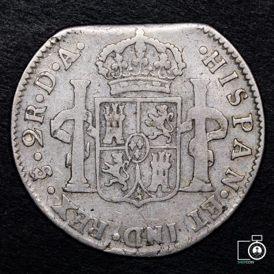 Chile, Santiago, 2 Reales 1797 DA (YYF14) (IVA Incluido)