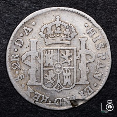 Chile, Santiago, 2 Reales 1791 DA (YYF16) (IVA Incluido)