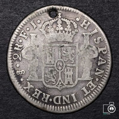 Chile, Santiago, 2 Reales 1815 FJ (YYD13) (IVA Incluido)
