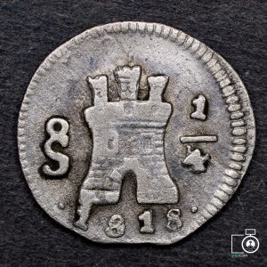 Chile, Santiago, 1/4 Real 1818 (YYF7) (IVA Incluido)