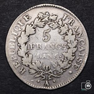 Francia, 5 Francs L´an 5 (1796), París (YYD19) (IVA Incluido)