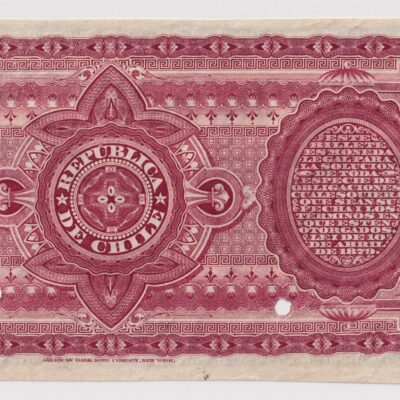 República de Chile, Specimen de 1000 Pesos 1ª Emisión 1880 – 1882, doble Orla #YY (IVA incluido)