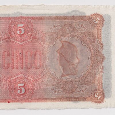 Chile, Banco de A. Edwards, 5 Pesos remanente del 3 de Enero de 1877, Muy Escaso #NCH (IVA incluido)