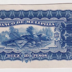 Chile, Banco de Melipilla, Prueba de reverso de $10, Escaso #YY (IVA incluido)